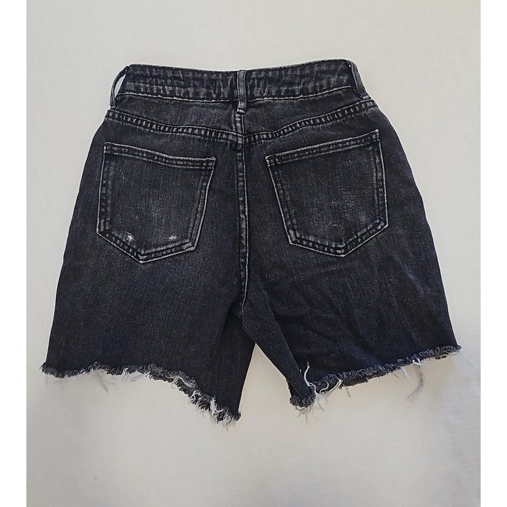 Pacsun Shorts Womens 22 Black‎ Mom Cut Off Altered Dark Wash Denim - Picture 5 of 6